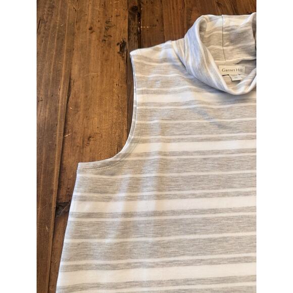 Garnet Hill Tank Top Sleeveless Tunic Tencel Mock Neck Slit Modern Shirt XS - Picture 3 of 12